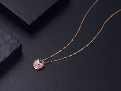 [Solara Jewelry]AMULETTE ROSE GOLD PINK MOP NECKLACE