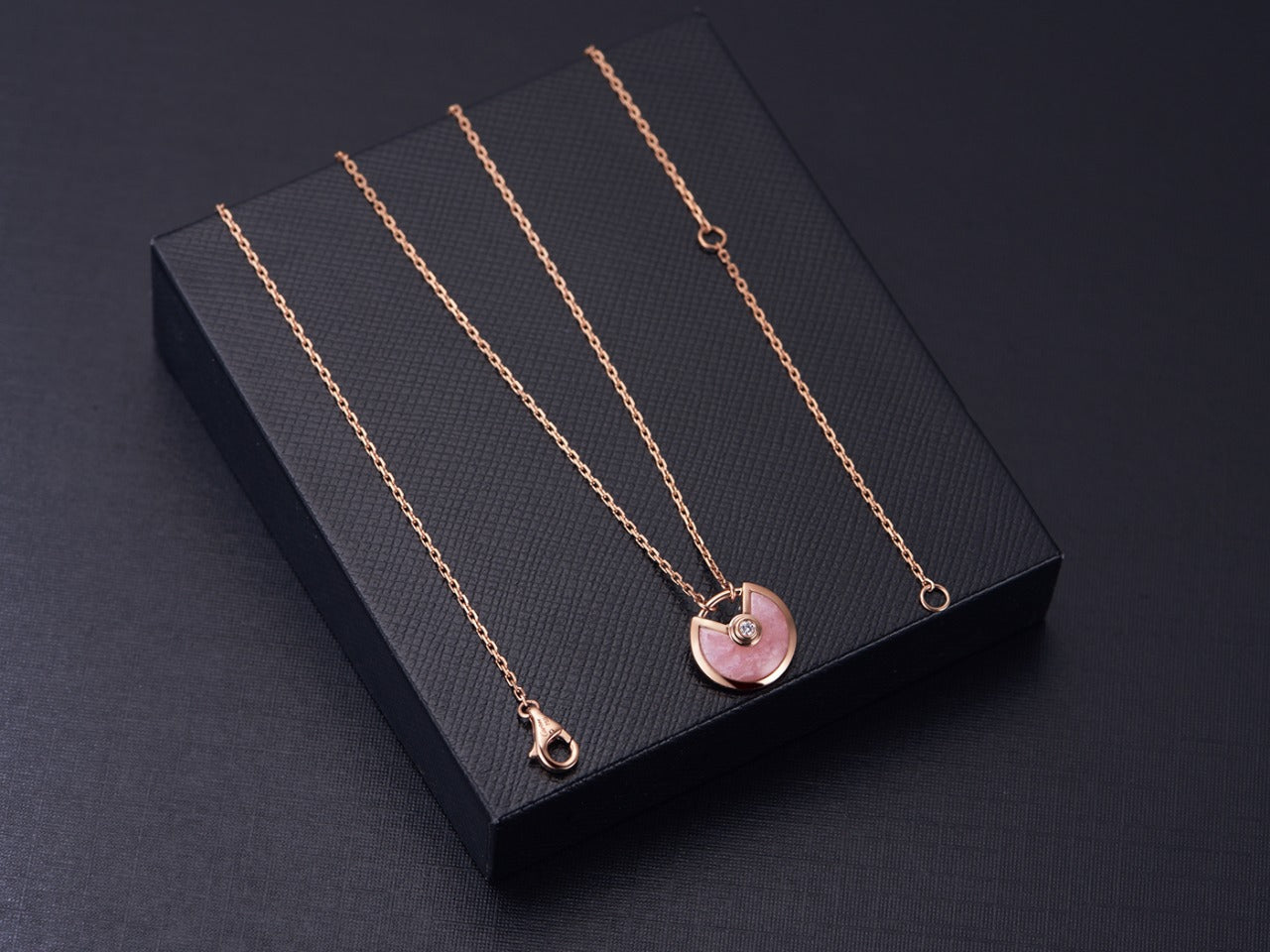 [Solara Jewelry]AMULETTE ROSE GOLD PINK MOP NECKLACE
