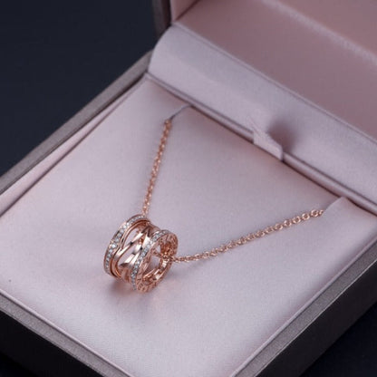 [Solara Jewelry]ZERO 1 PINK GOLD DIAMOND OPEN NECKLACE