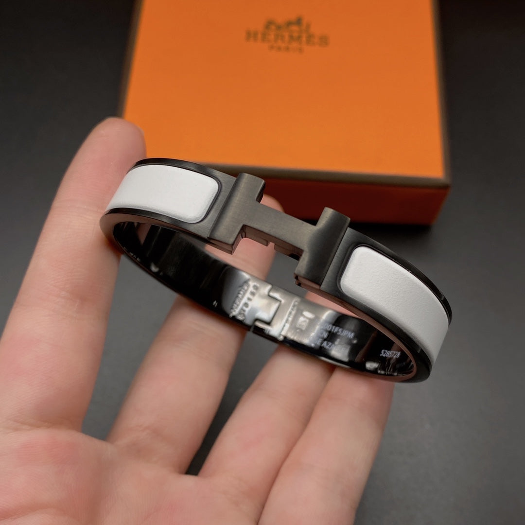 [Solara Jewelry]H BRACELET 12MM BLACK WHITE CERAMIC