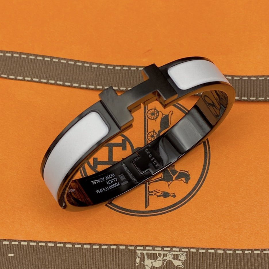 [Solara Jewelry]H BRACELET 12MM BLACK WHITE CERAMIC