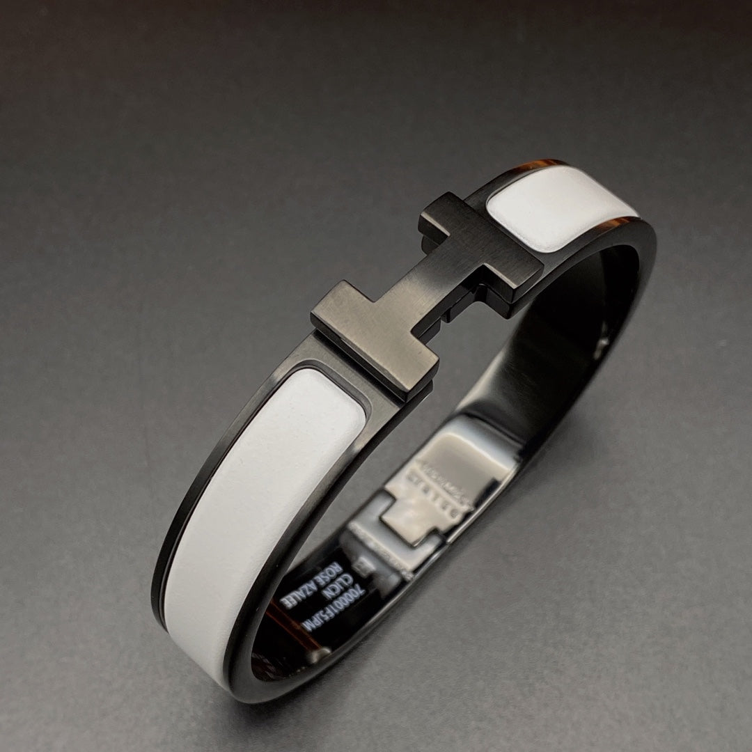 [Solara Jewelry]H BRACELET 12MM BLACK WHITE CERAMIC