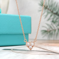 [Solara Jewelry]HEART 3 DIAMONDS PEDANT NECKLACE