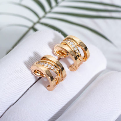 [Solara Jewelry]ZERO 1 PINK GOLD DIAMONDS EARRINGS