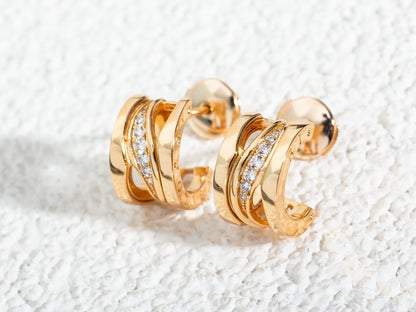 [Solara Jewelry]ZERO 1 PINK GOLD DIAMONDS EARRINGS