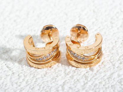 [Solara Jewelry]ZERO 1 PINK GOLD DIAMONDS EARRINGS