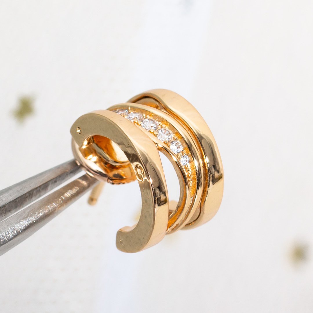 [Solara Jewelry]ZERO 1 PINK GOLD DIAMONDS EARRINGS
