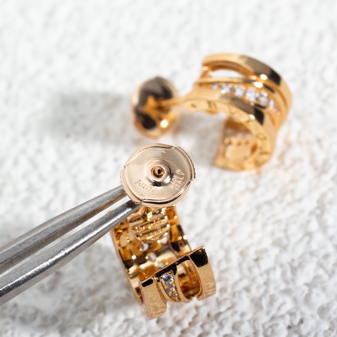 [Solara Jewelry]ZERO 1 PINK GOLD DIAMONDS EARRINGS