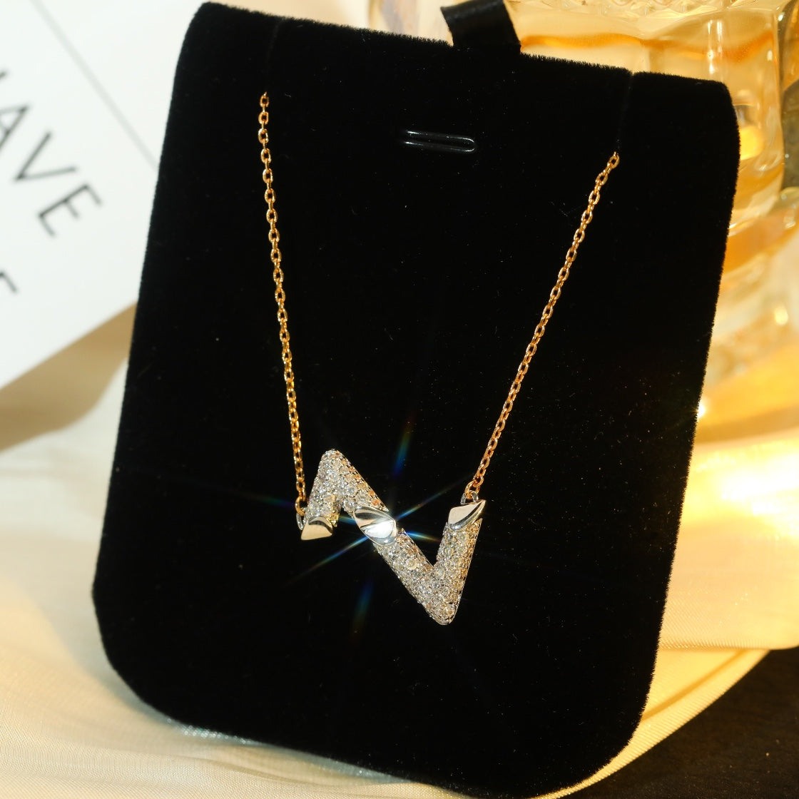 [Solara Jewelry]VOLT SILVER DIAMOND PEDANT NECKLACE