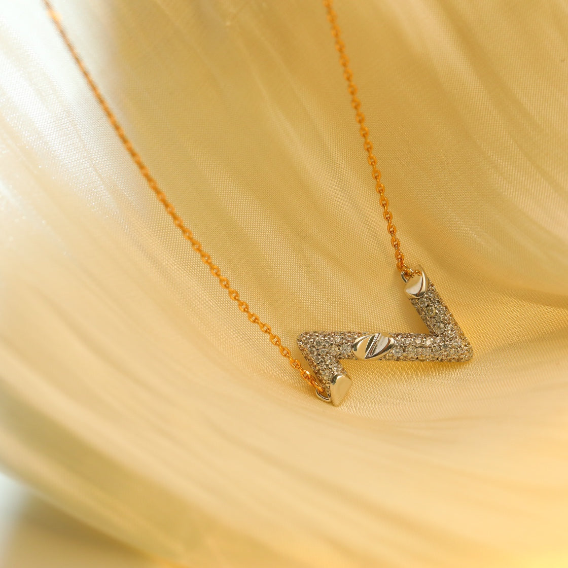 [Solara Jewelry]VOLT SILVER DIAMOND PEDANT NECKLACE