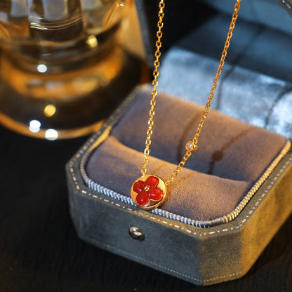 [Solara Jewelry]SUN PEDANT PINK GOLD 1 DIAMOND NECKLACE