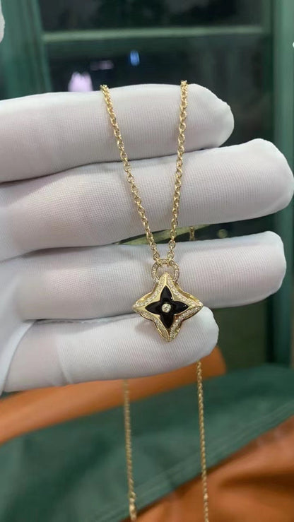 [Solara Jewelry]STAR PEDANT PINK GOLD DIAMOND NECKLACE