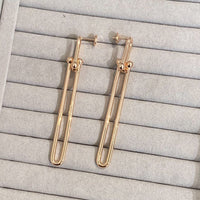 [Solara Jewelry]HARDWEAR DOUBLE LONG LINK EARRINGS