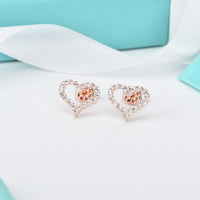 [Solara Jewelry]OPEN HEART STUD DIAMOND EARRINGS