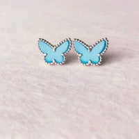 [Solara Jewelry]BUTTERFLY TURQUOISE EARRINGS SILVER