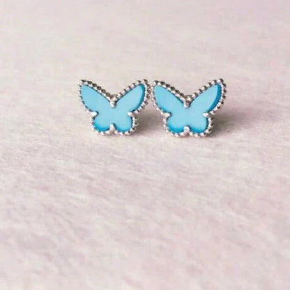 [Solara Jewelry]BUTTERFLY TURQUOISE EARRINGS SILVER