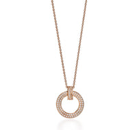 [Solara Jewelry]T CIRCLE PEDANT DIAMOND NECKLACE