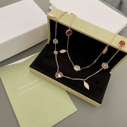 [Solara Jewelry]LUCKY SPRING 15 MOTIFS ROSE GOLD NECKLACE