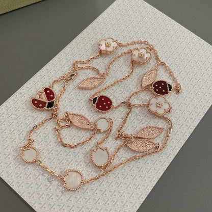 [Solara Jewelry]LUCKY SPRING 15 MOTIFS ROSE GOLD NECKLACE