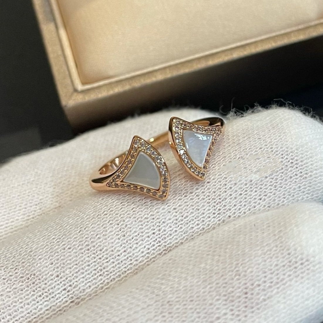 [Solara Jewelry]DREAM MOP DIAMOND OPEN RING