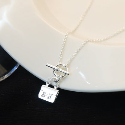 [Solara Jewelry]POP H PEDANT SILVER NECKLACE