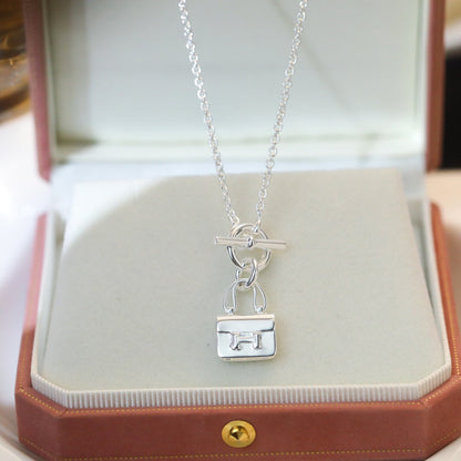 [Solara Jewelry]POP H PEDANT SILVER NECKLACE