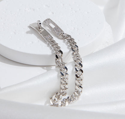 [Solara Jewelry]KELLY CHAIN SILVER DIAMOND BRACELET