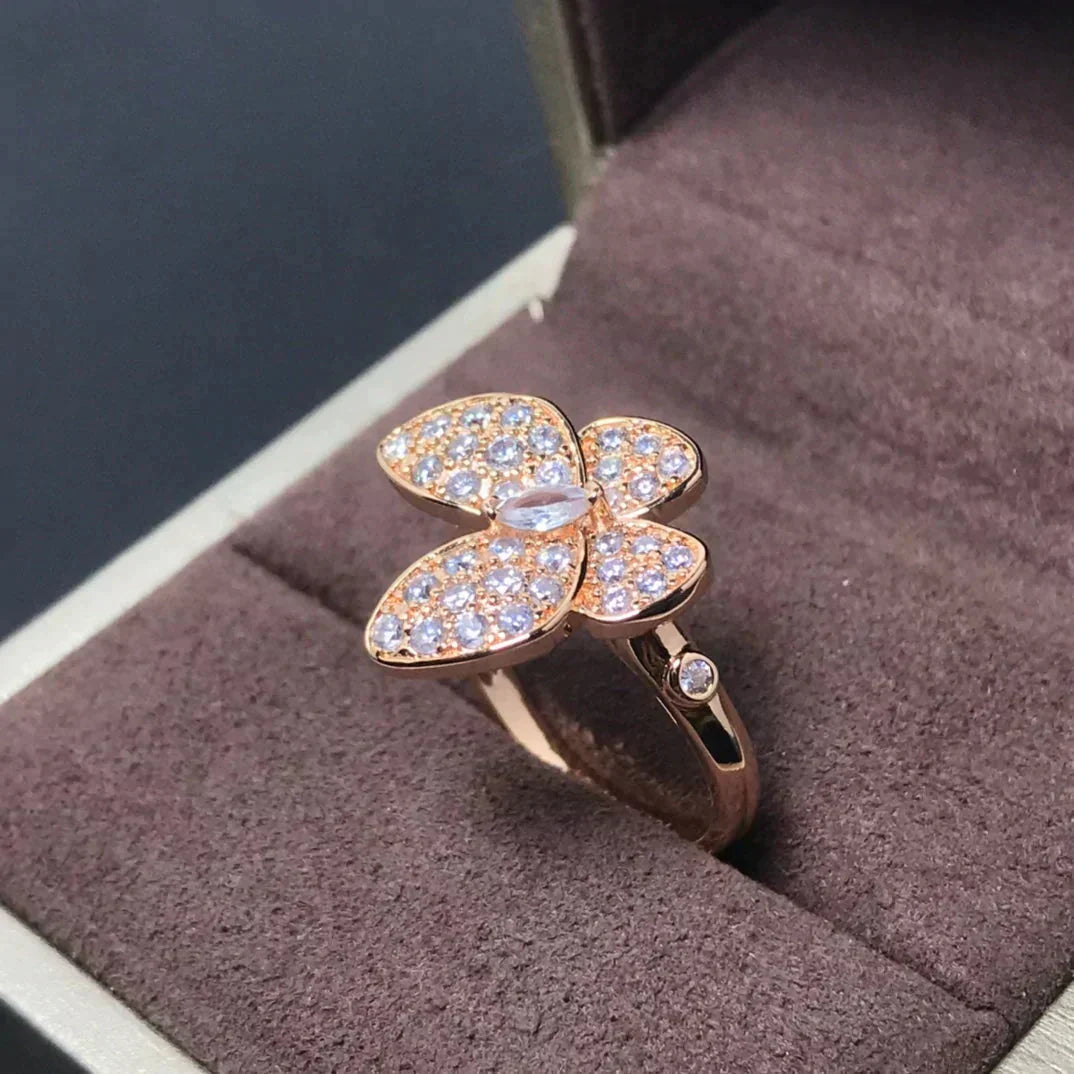 [Solara Jewelry]BUTTERFLY PINK GOLD DIAMOND RING