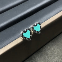 [Solara Jewelry]HEART STUD SILVER EARRINGS