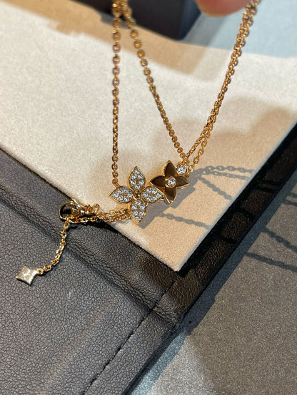 [Solara Jewelry]STAR BLOSSOM NECKLACE PINK GOLD DIAMONDS