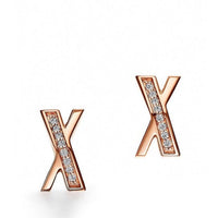 [Solara Jewelry]X EARRINGS ROSE GOLD DIAMONDS