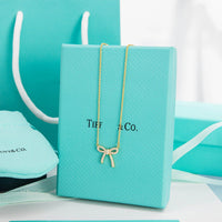 [Solara Jewelry]RIBBON NECKLACE BOW PENDANT DIAMOND CHARM CHAIN