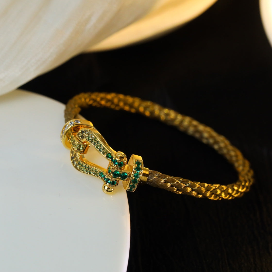[Solara Jewelry]FORCE 10 GOLD GREEN DIAMOND PAVED