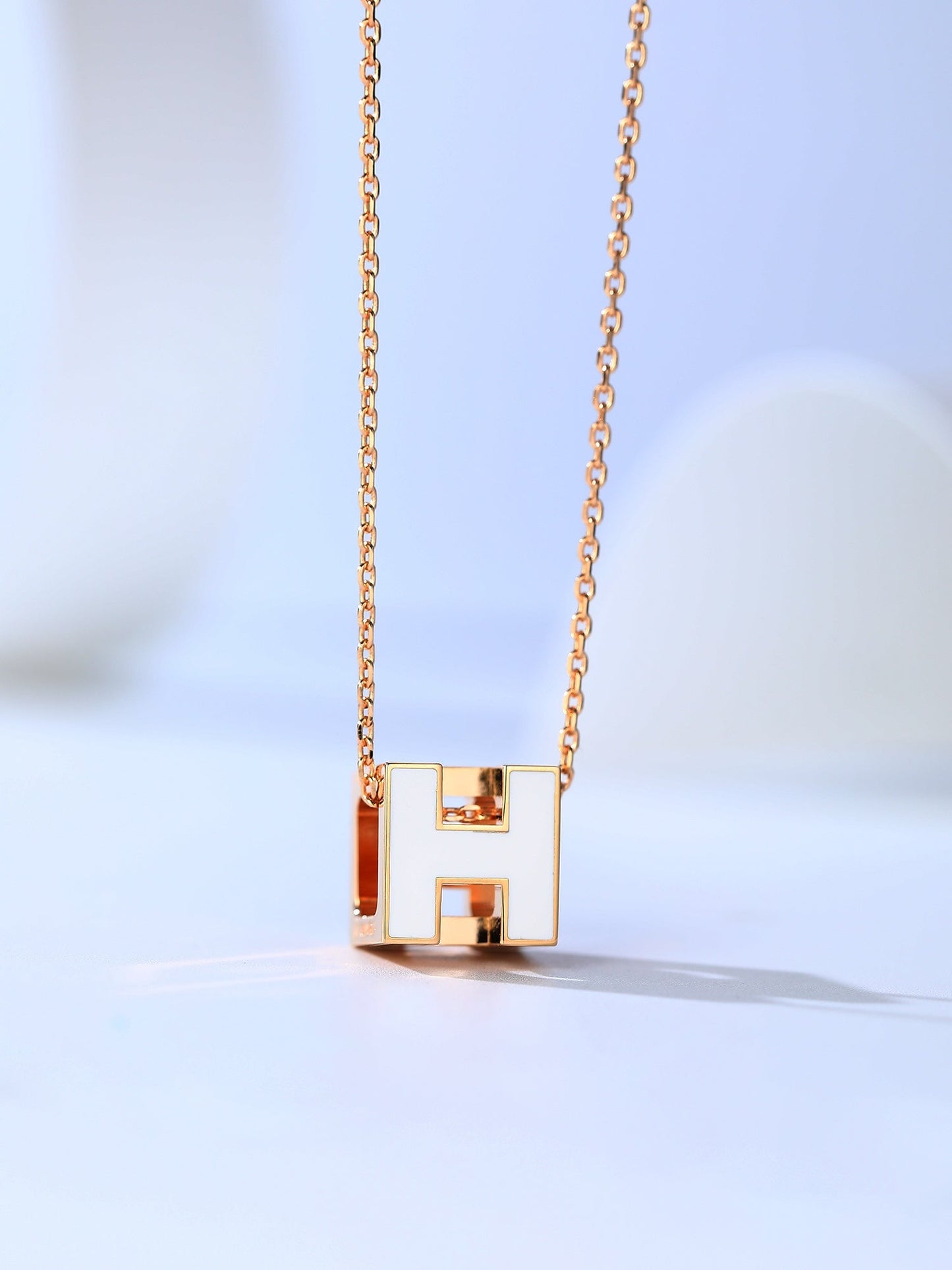 [Solara Jewelry]H CAGE PINK GOLD NECKLACE