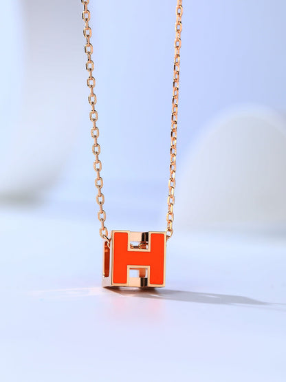 [Solara Jewelry]H CAGE PINK GOLD NECKLACE