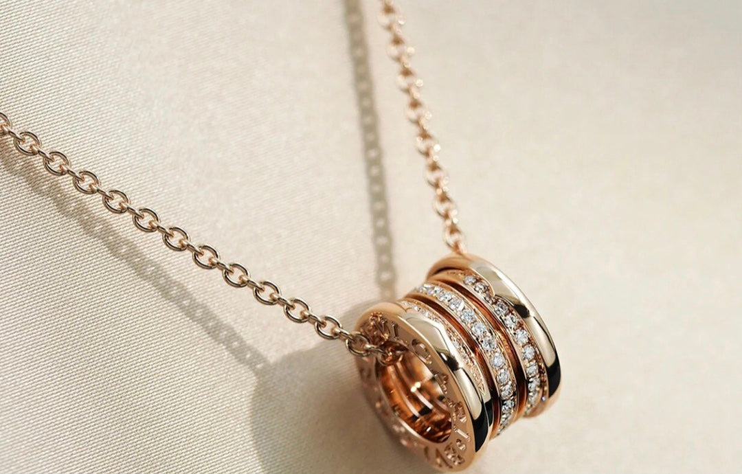 [Solara Jewelry]ZERO 1 PINK GOLD DIAMOND NECKLACE
