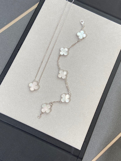 [Solara Jewelry]CLOVER SILVER MOP 5 MOTIF BRACELET