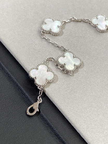 [Solara Jewelry]CLOVER SILVER MOP 5 MOTIF BRACELET