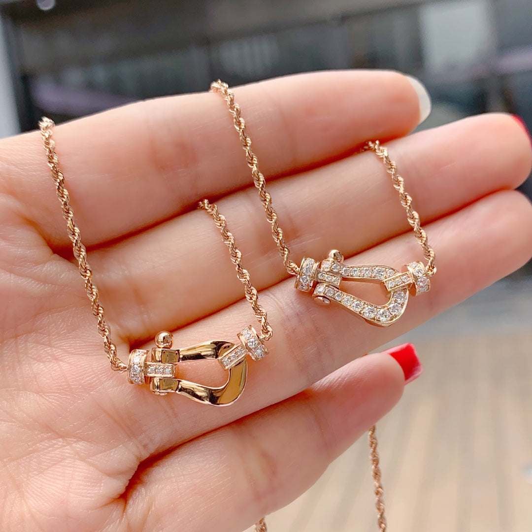 [Solara Jewelry]FORCE 10 PINK GOLD DIAMOND NECKLACE