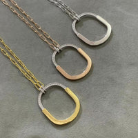 [Solara Jewelry]LOCK DIAMOND NECKLACE