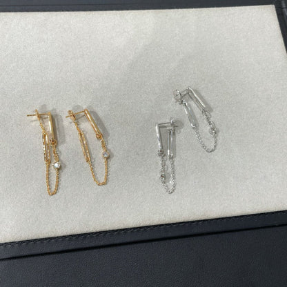 [Solara Jewelry]CHAINE CHAOS DIAMOND DROP EARRINGS