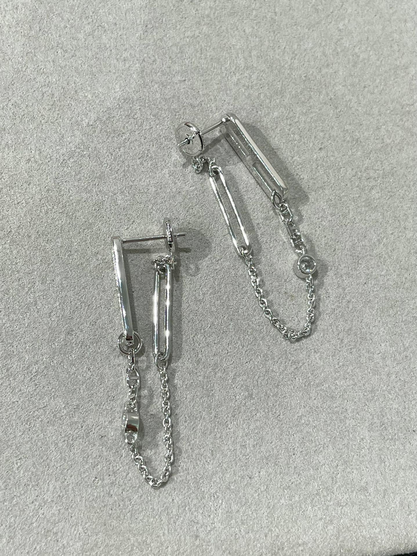 [Solara Jewelry]CHAINE CHAOS DIAMOND DROP EARRINGS