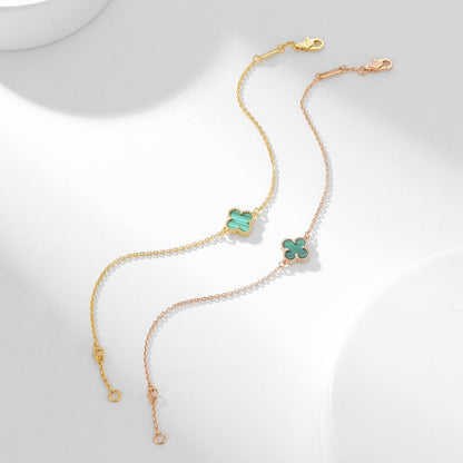 [Solara Jewelry]CLOVER BRACELET MALACHITE 1 MOTIF