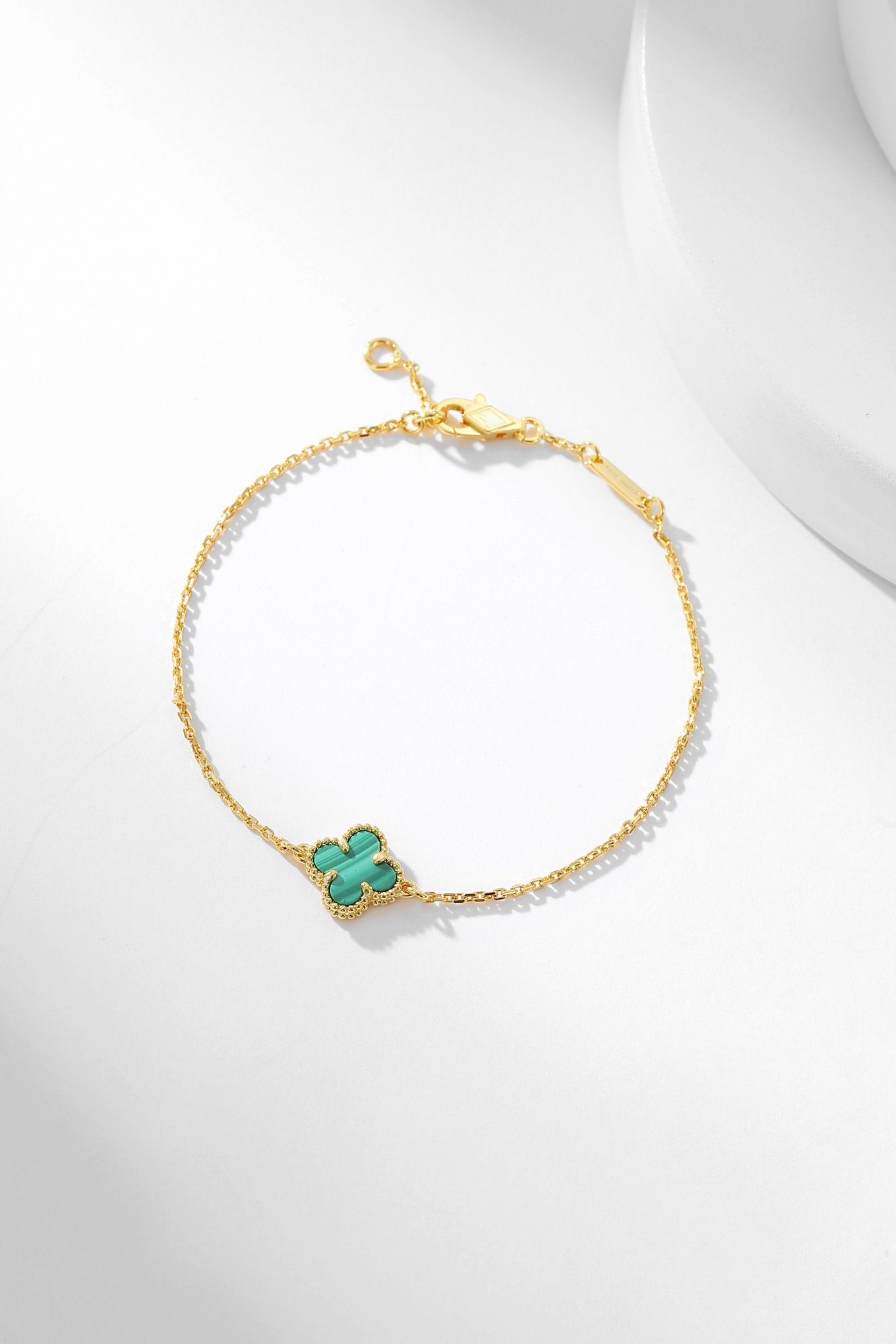 [Solara Jewelry]CLOVER BRACELET MALACHITE 1 MOTIF