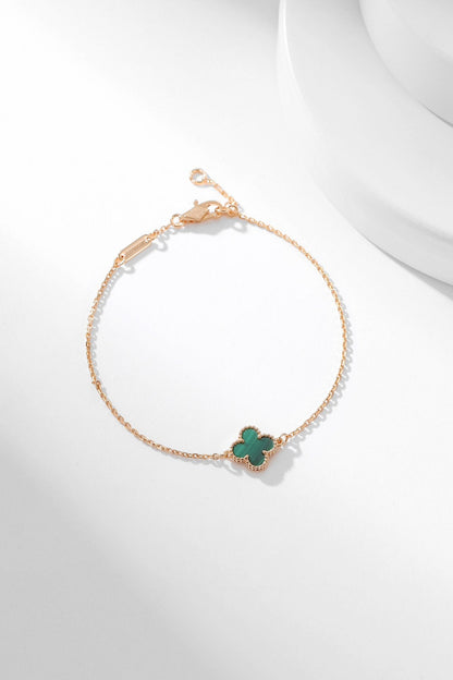 [Solara Jewelry]CLOVER BRACELET MALACHITE 1 MOTIF