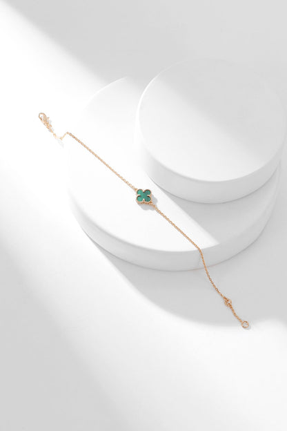 [Solara Jewelry]CLOVER BRACELET MALACHITE 1 MOTIF