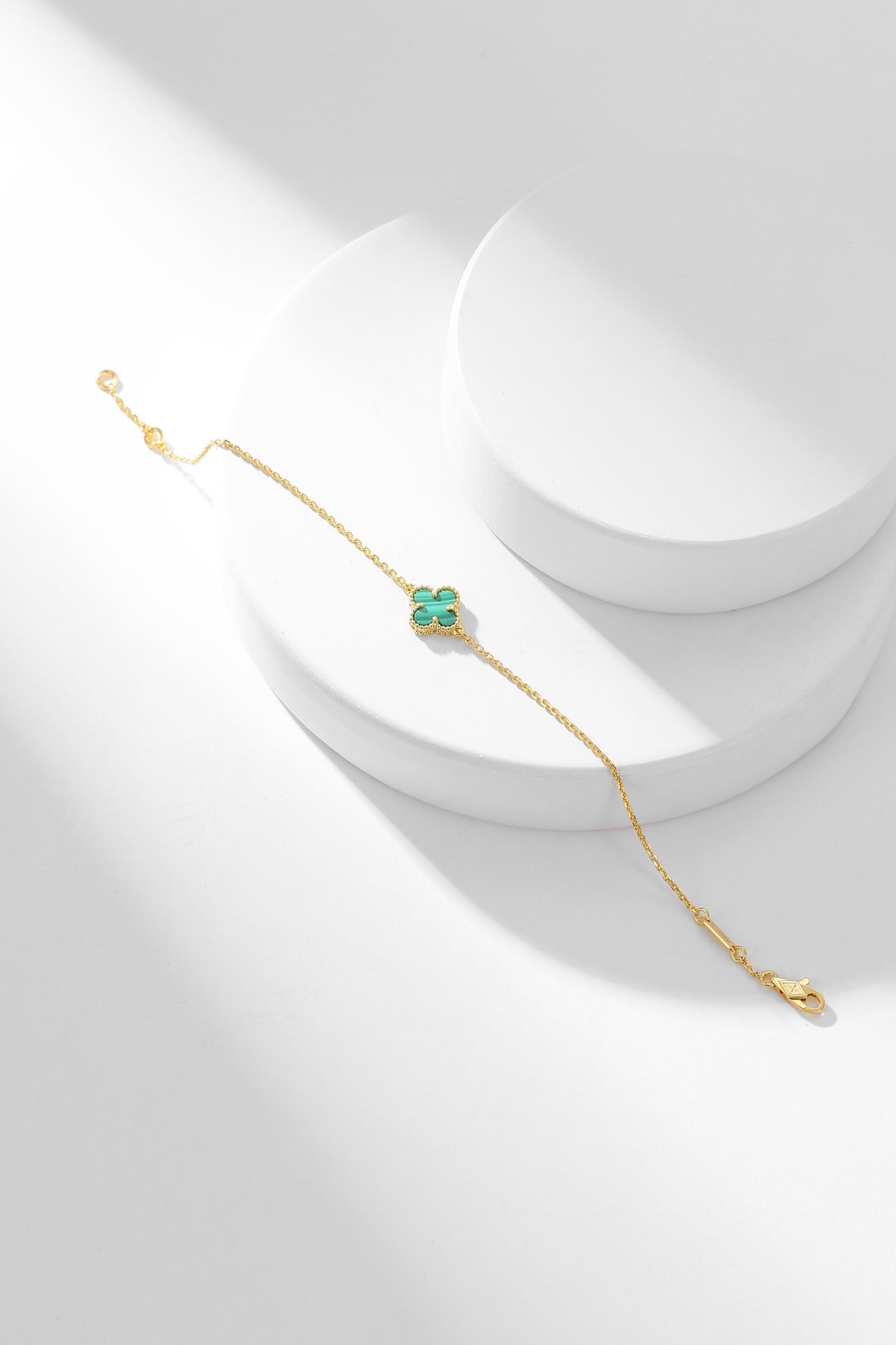 [Solara Jewelry]CLOVER BRACELET MALACHITE 1 MOTIF