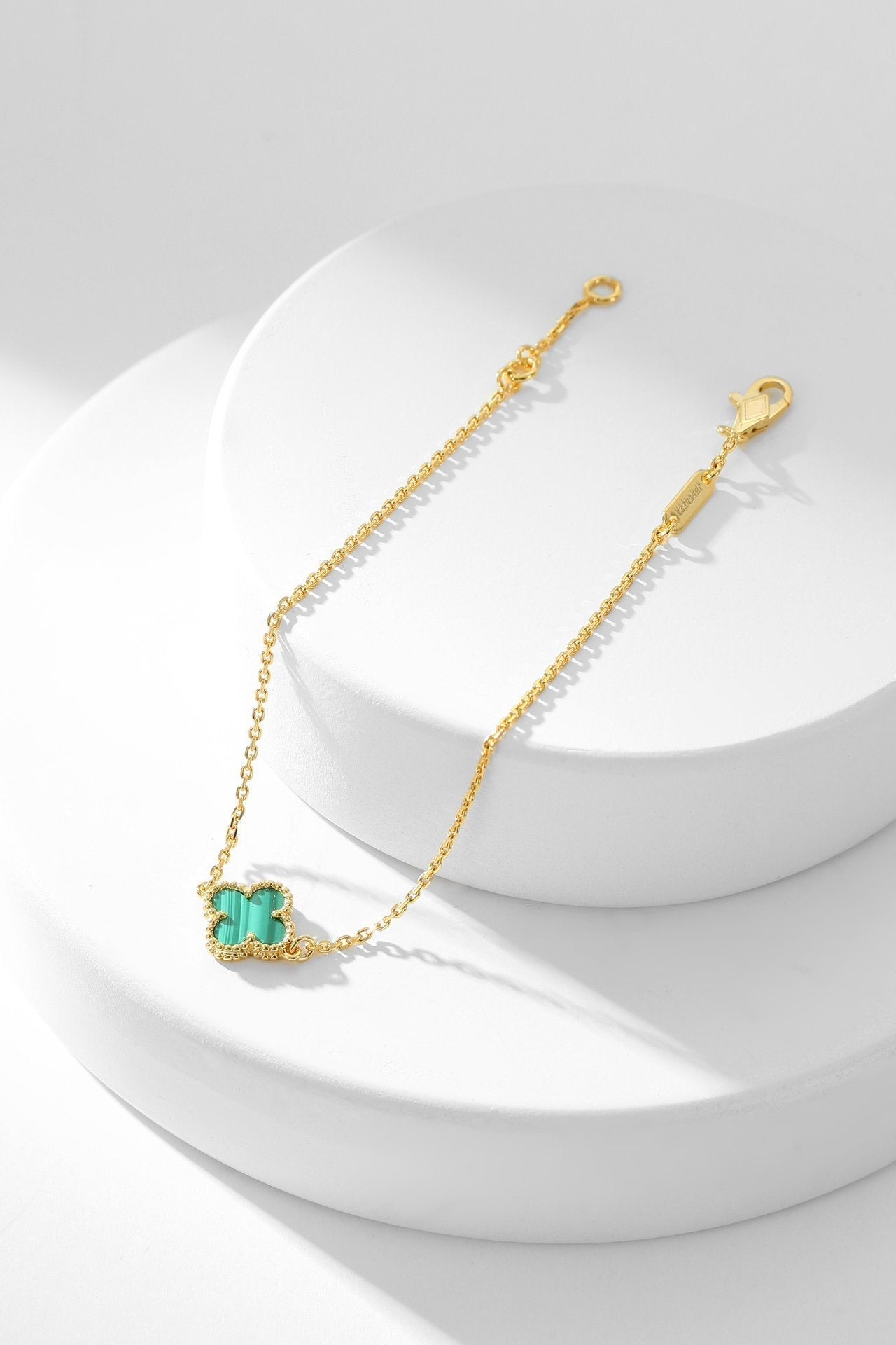 [Solara Jewelry]CLOVER BRACELET MALACHITE 1 MOTIF