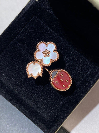 [Solara Jewelry]LUCKY 3 MOTIF ROSE GOLD RING