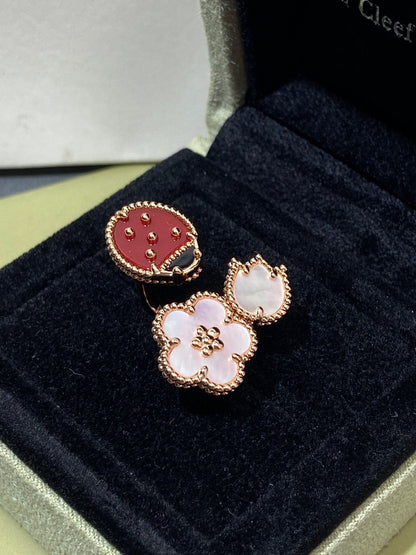 [Solara Jewelry]LUCKY 3 MOTIF ROSE GOLD RING